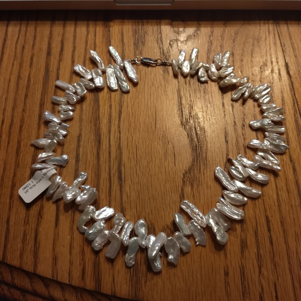 Fancy White 18" Baroque Pearl Necklace